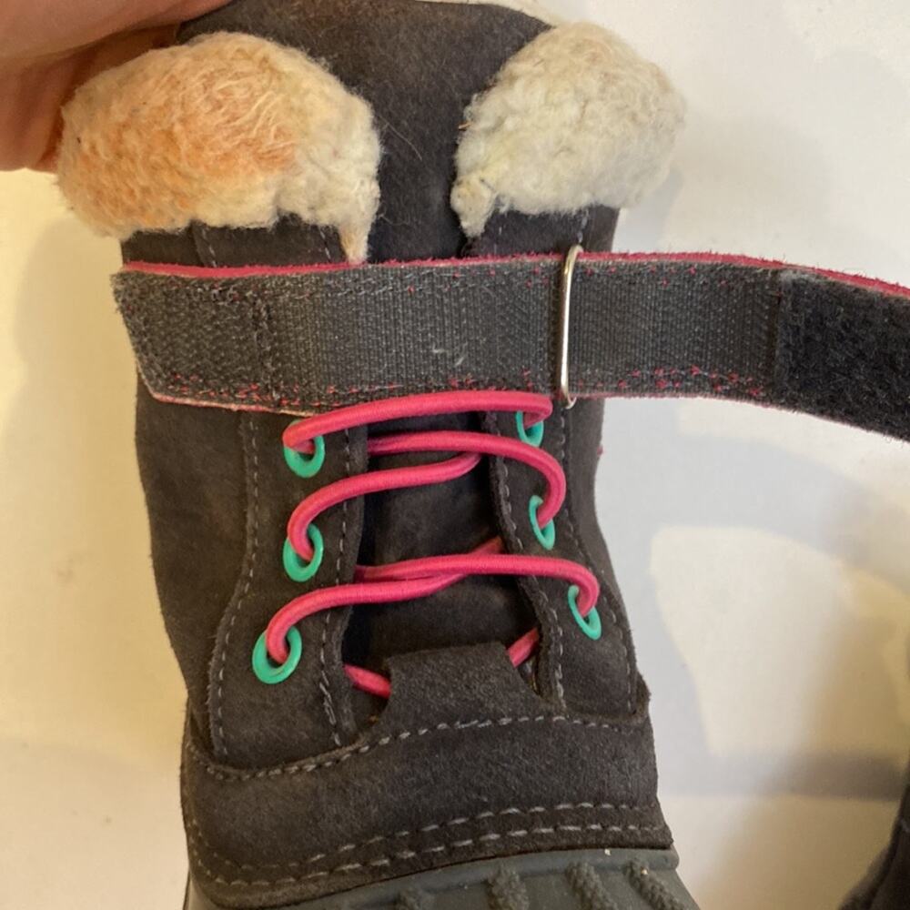 Cat & Jack Winter Waterproof Boots Zipper Dark Gray & Pink Sz 7 Toddler Girls - Picture 10 of 10